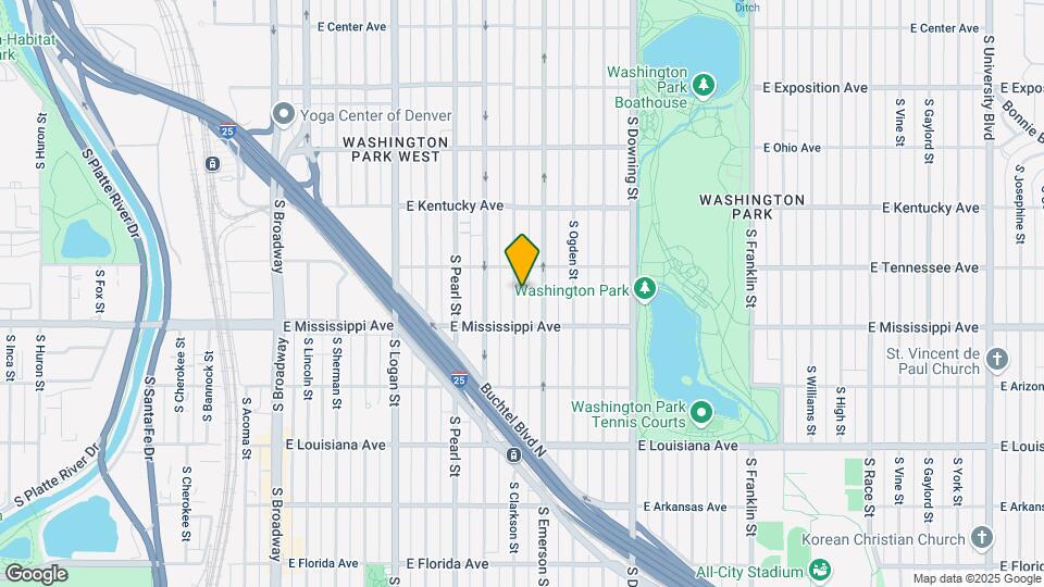 1042 S Clarkson St, Unit 1 Map and Location Details