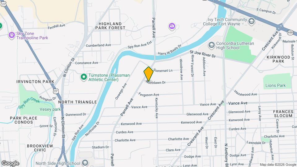 1020 Northlawn Dr Map and Location Details