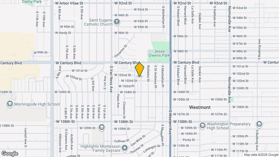 10215 S Gramercy Pl Map and Location Details