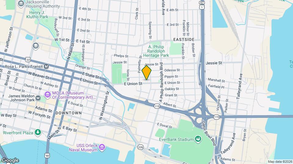 835 E Union St Map and Location Details