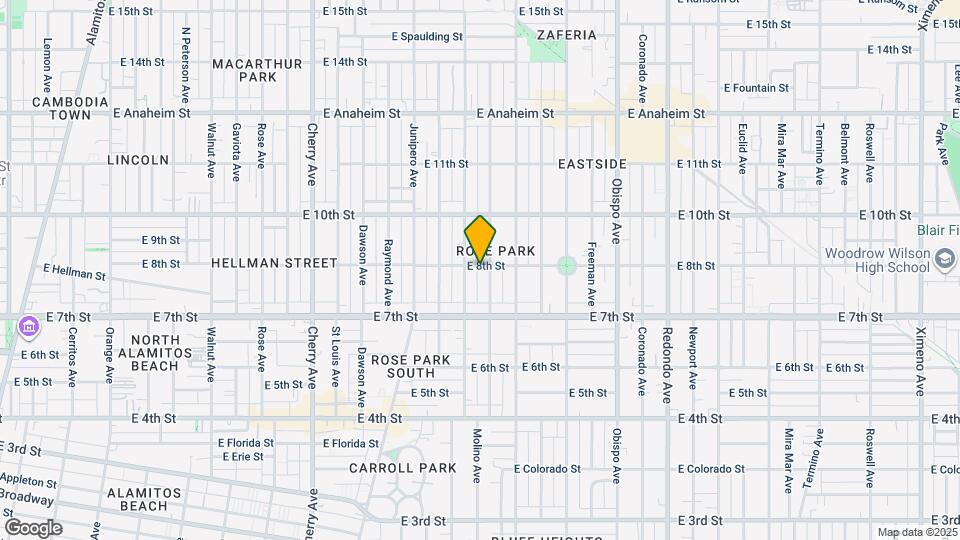 2624 E 8th St Map and Location Details