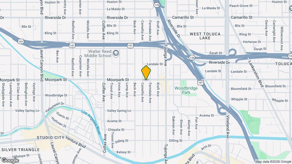 11478 Moorpark St Map and Location Details