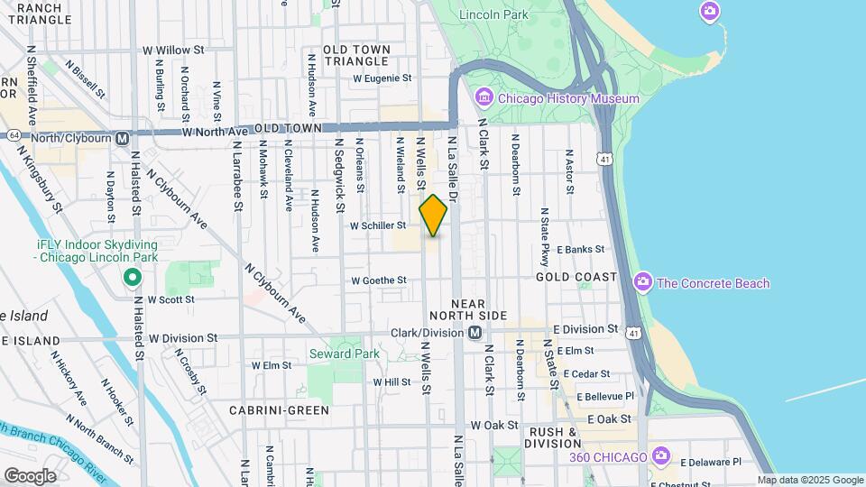 1345 N Wells St, Unit 201 Map and Location Details
