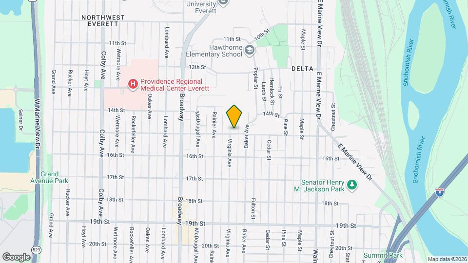 Bright Everett Home with 2-Car Garage Map and Location Details