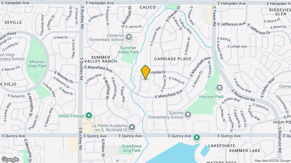 17664 E Loyola Dr, Unit #F Map and Location Details