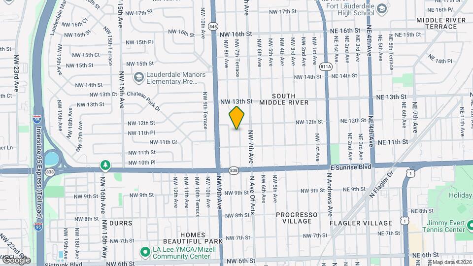 1129 NW 7th Terrace Map and Location Details