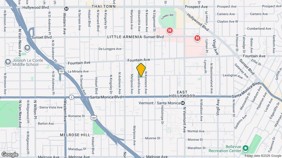 1174 N Alexandria Ave Mapa y Detalles de la Ubicación