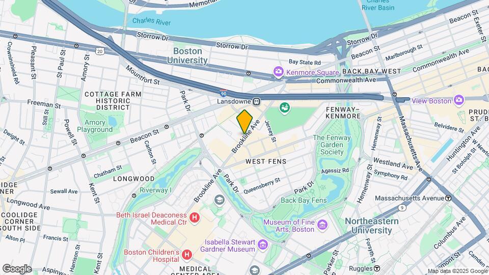125 Brookline Ave, Unit 3 Map and Location Details