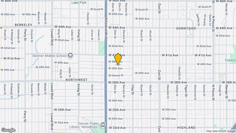 2903 W 39th Ave Map and Location Details