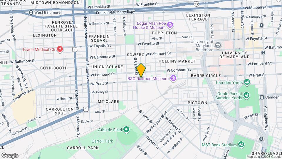 1226 W Pratt St Map and Location Details