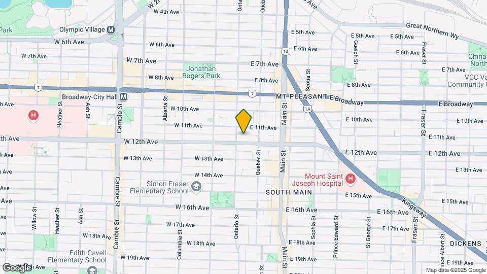 25 E 12th Ave Map and Location Details