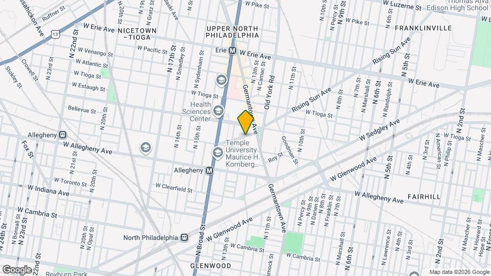 1234-40 Rising Sun Ave Mapa y Detalles de la Ubicación