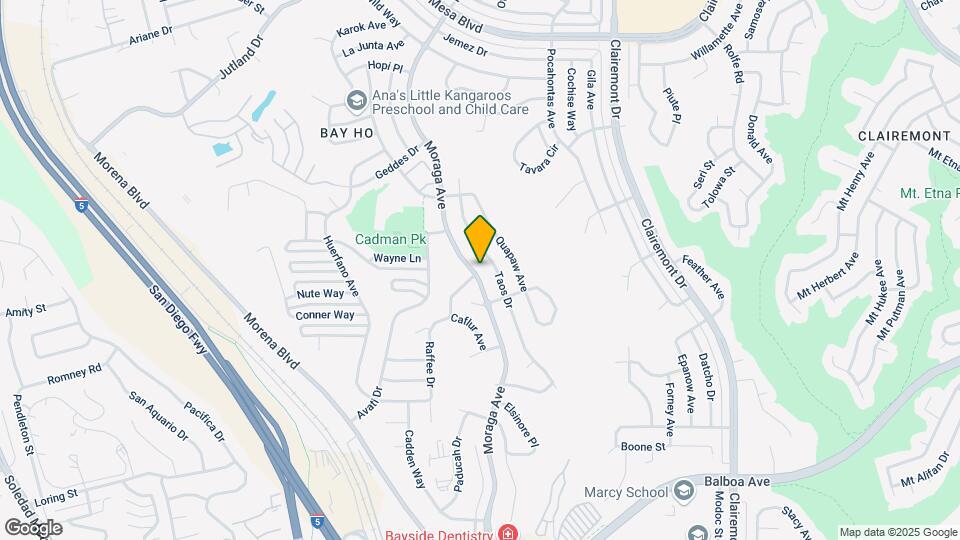 4239 Moraga Ave Map and Location Details