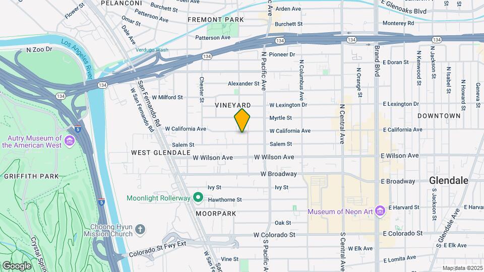 544 W California Ave Map and Location Details