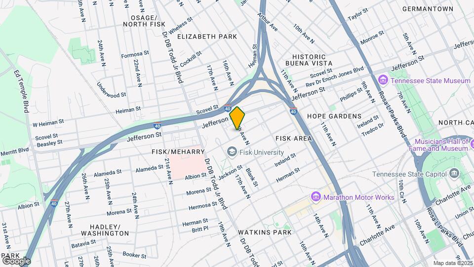 1604 Meharry Blvd Map and Location Details