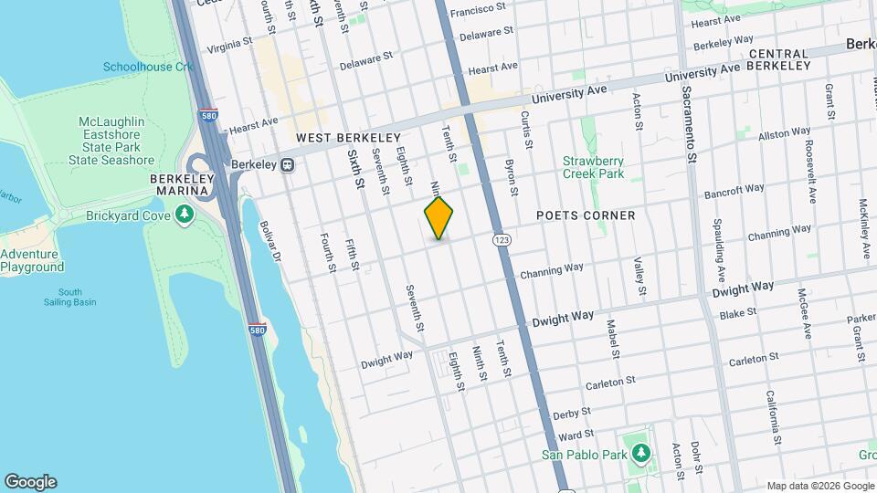 936 1/2 Bancroft Way, Unit Lower Mapa y Detalles de la Ubicación