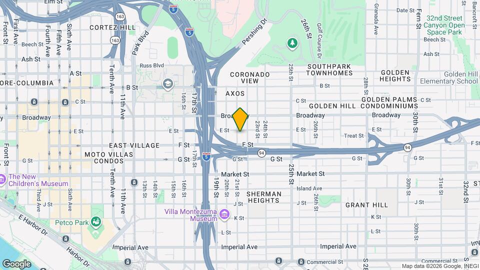 847 1/2 21st St, Unit Golden Hill Terrace House Mapa y Detalles de la Ubicación