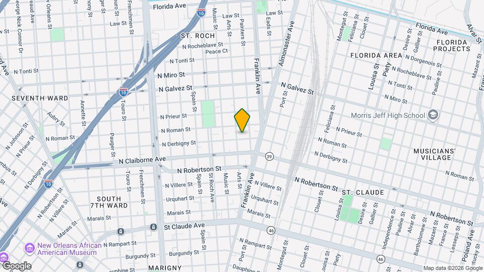 2519 N Derbigny St Mapa y Detalles de la Ubicación