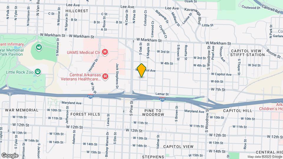 525 S Oak St Map and Location Details
