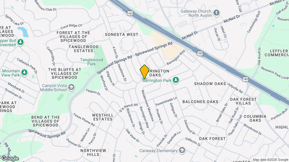 11607 Barrington Way Map and Location Details