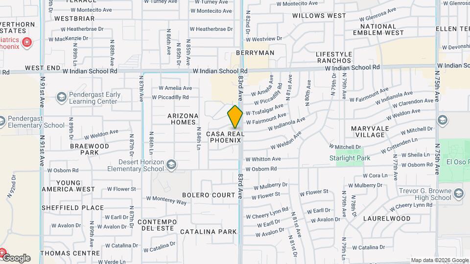 8308 W Indianola Ave Map and Location Details