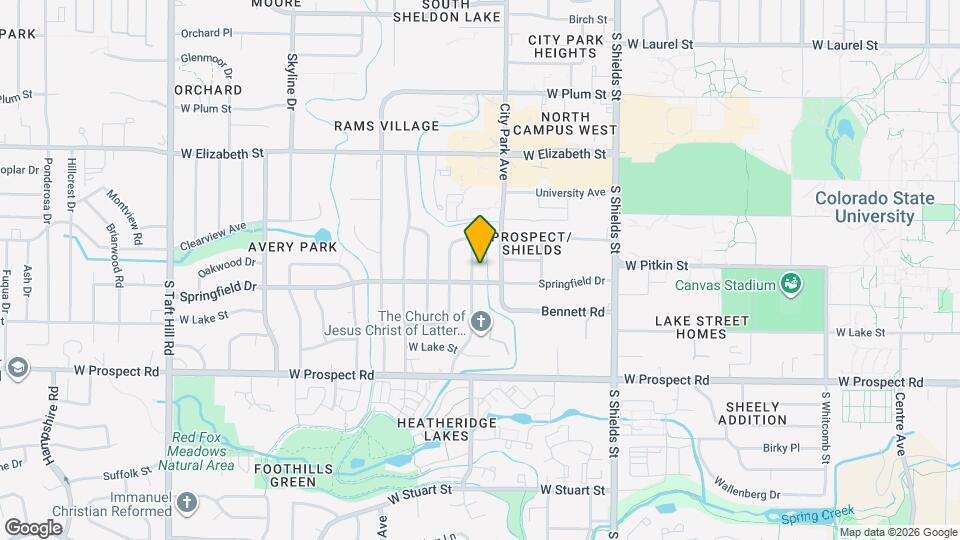 Lovely 4 Bed 2 Bath Ranch-Style House in Fort Collins! Map and Location Details