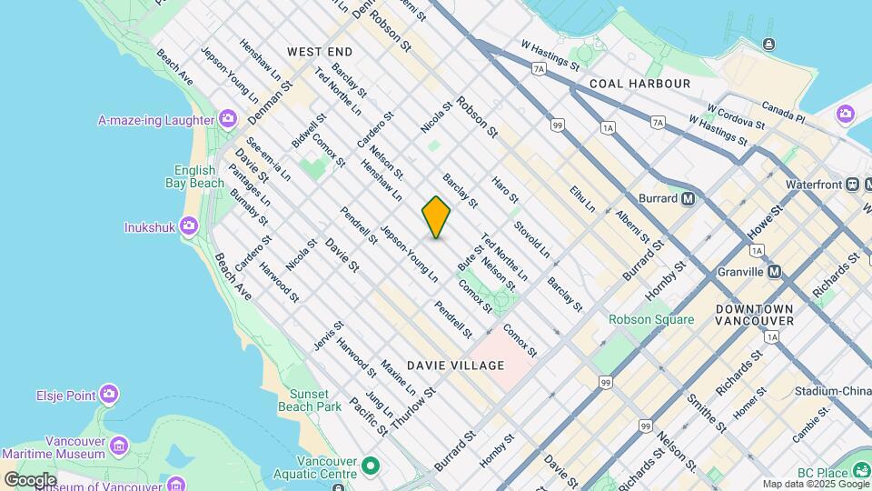 1275 Comox St Map and Location Details