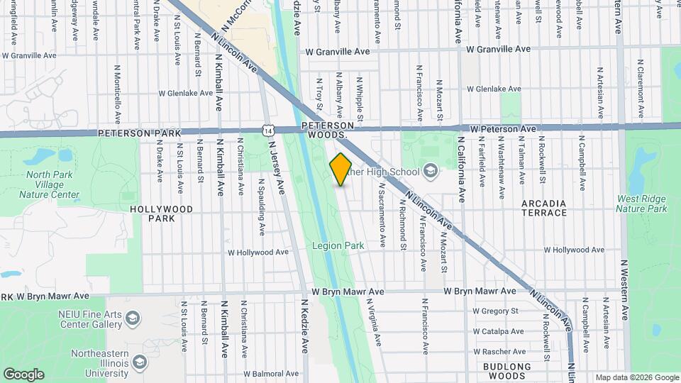 5832 N Virginia Ave Map and Location Details
