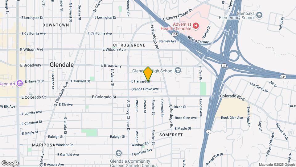 1316 E Harvard St, Unit 1316 A Map and Location Details