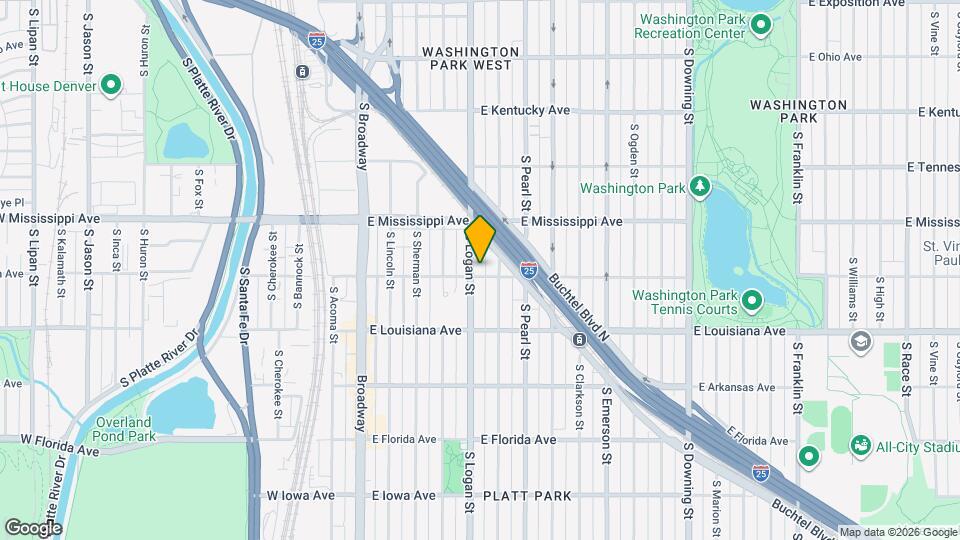 1188 S Logan St Map and Location Details