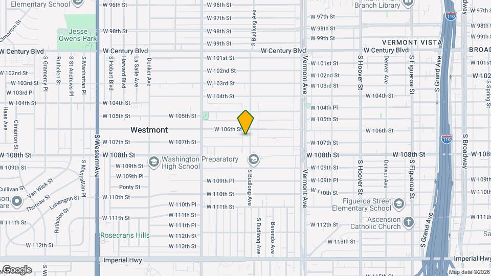 10623 S Budlong Ave Mapa y Detalles de la Ubicación