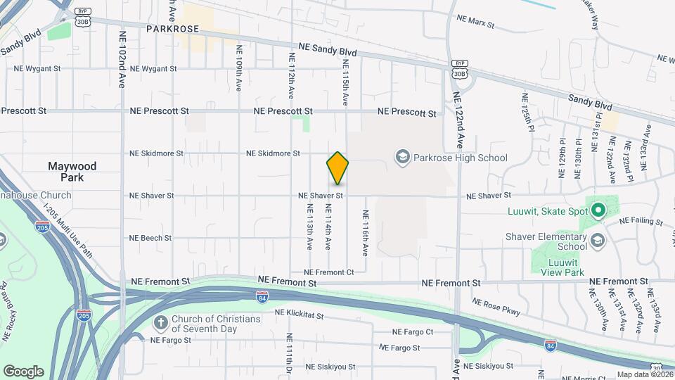 11425 NE Shaver St Map and Location Details