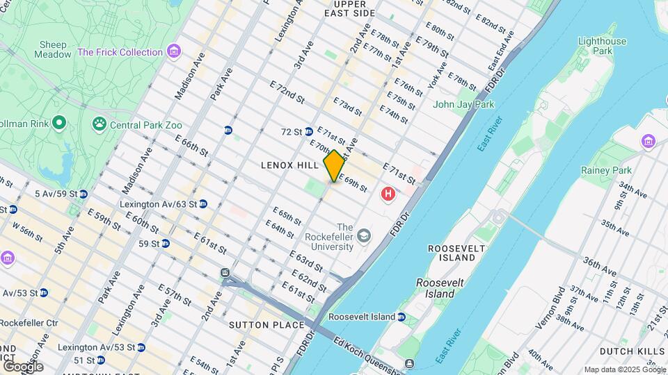401 E 68th St Map and Location Details