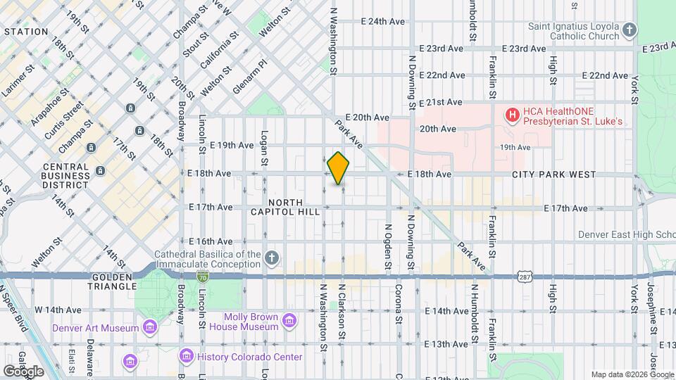 1743 N Clarkson St, Unit 1 Map and Location Details