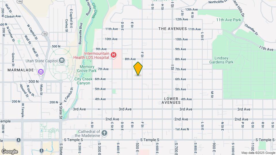 421 E 6th Ave Map and Location Details