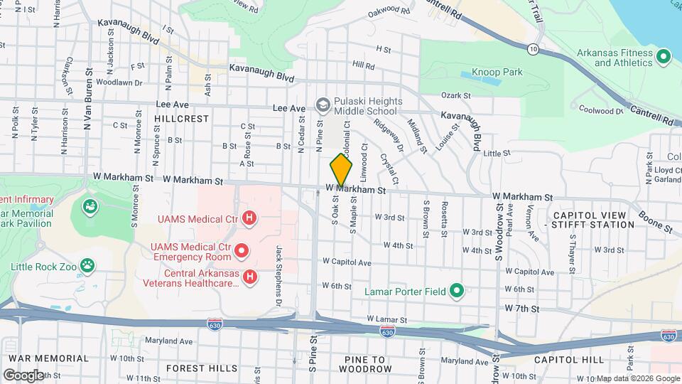 3719 W Markham St Mapa y Detalles de la Ubicación