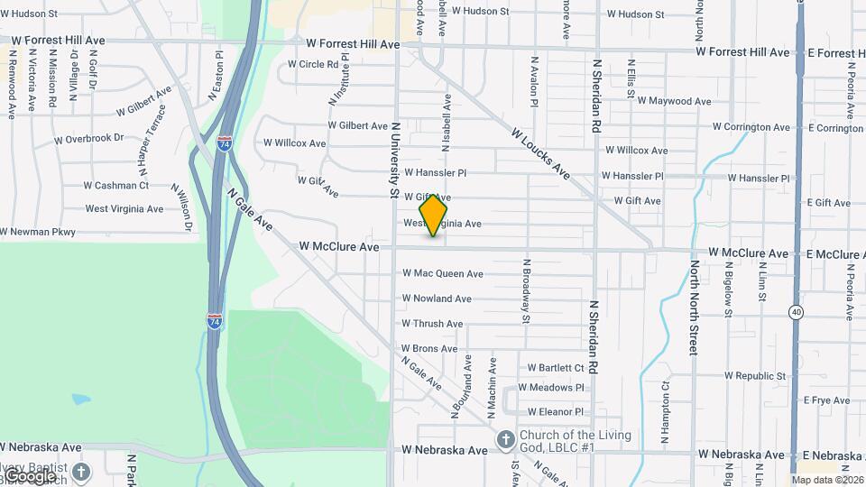 1125 W McClure Ave Map and Location Details