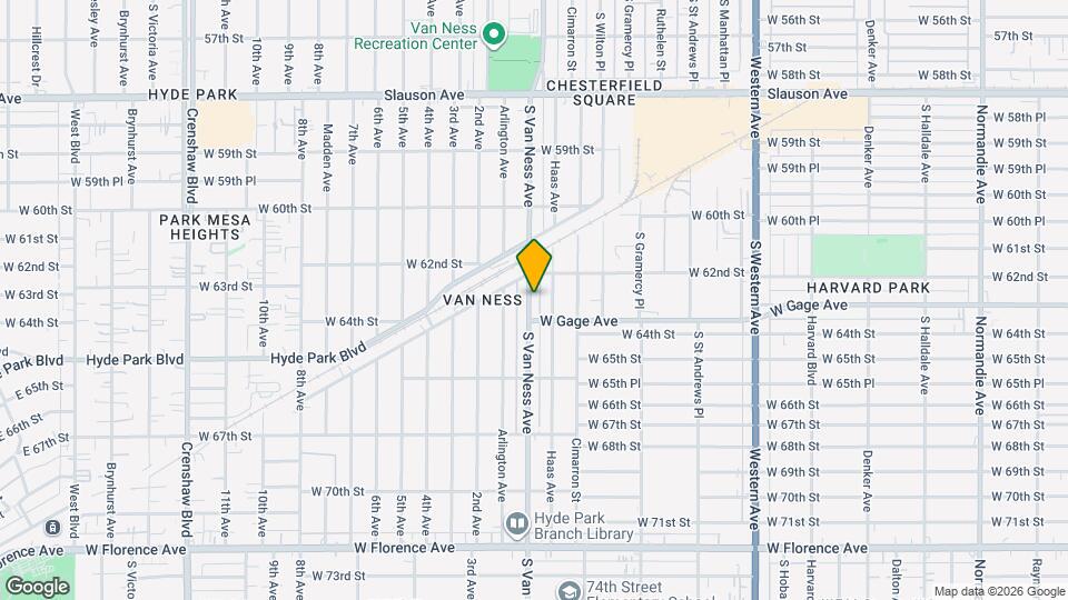 6228 S Van Ness Ave Map and Location Details