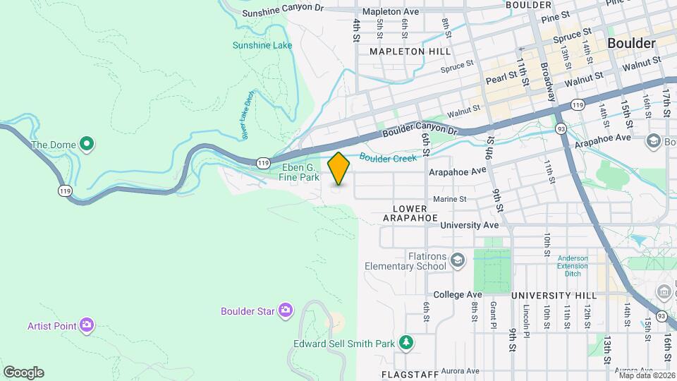 350 Arapahoe Ave, Unit 10 Mapa y Detalles de la Ubicación