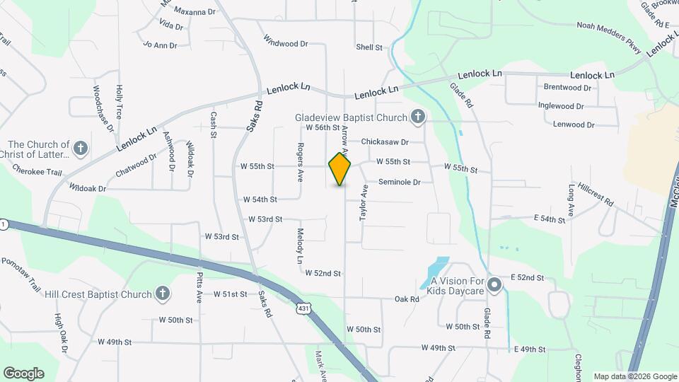 5402 Arrow Ave Map and Location Details