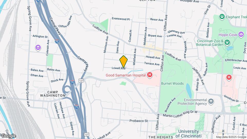 539 Lowell Ave Map and Location Details