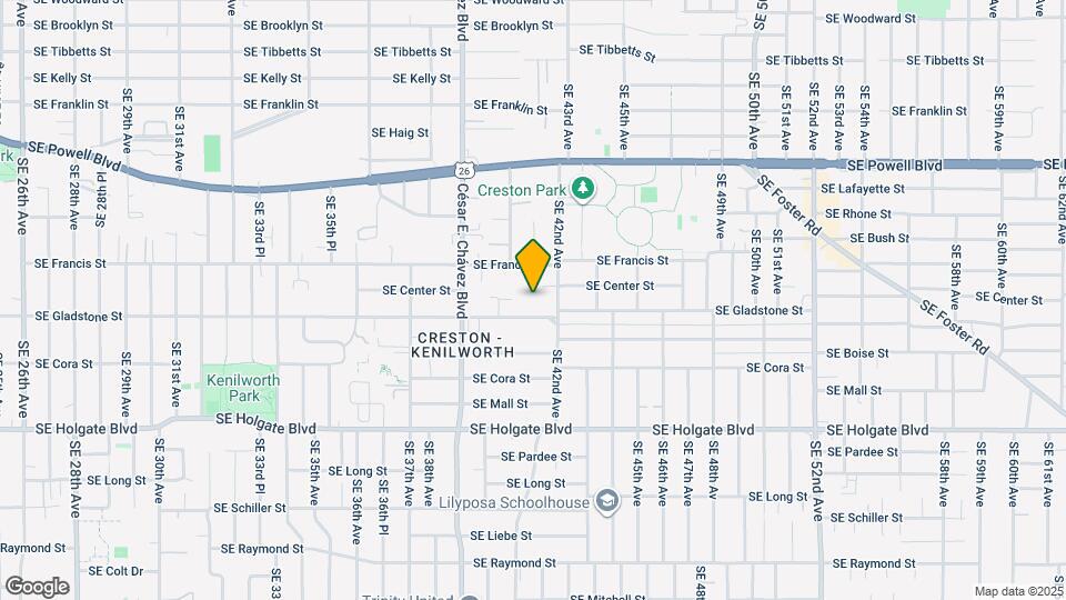 4073 SE Gladstone St Map and Location Details