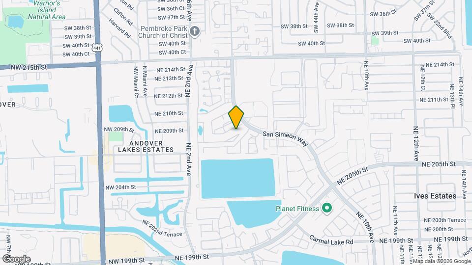 405 NE 208th Terrace Map and Location Details