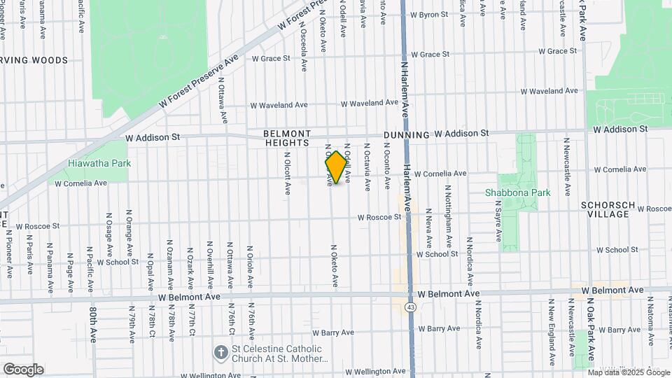 3449 N Oketo Ave Map and Location Details