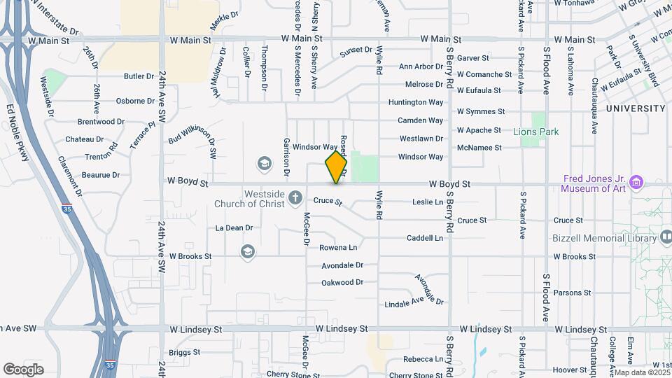 1626 W Boyd St Map and Location Details