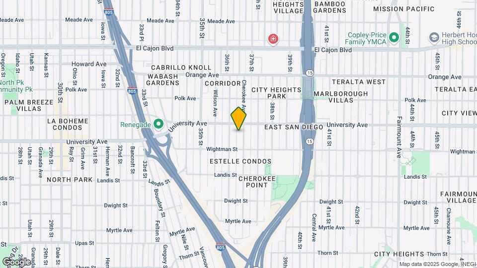 3860 Cherokee Ave Mapa y Detalles de la Ubicación