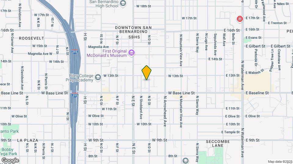 1262 N D St Map and Location Details