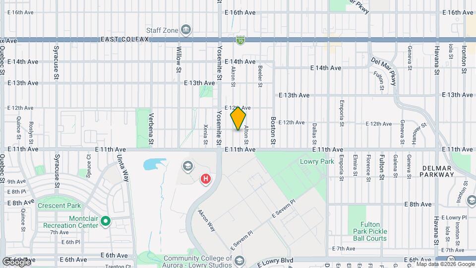 1136 Akron St Map and Location Details