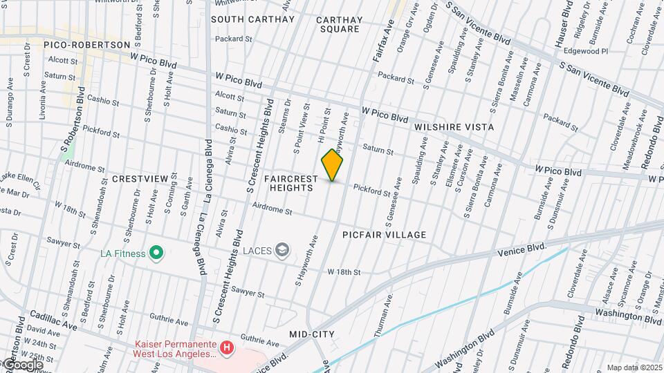 1608 S Hayworth Ave Map and Location Details