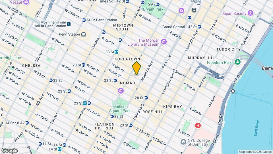 11 E 30th St Map and Location Details